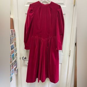 Vintage Handmade Red Velvet Dress Renaissance Faire Like New Halloween
